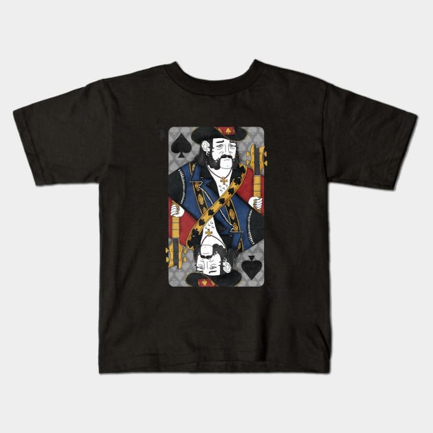 Lemmy - King of Spades - Tribute to Motorhead Kids T-Shirt by Jarkkokarkko